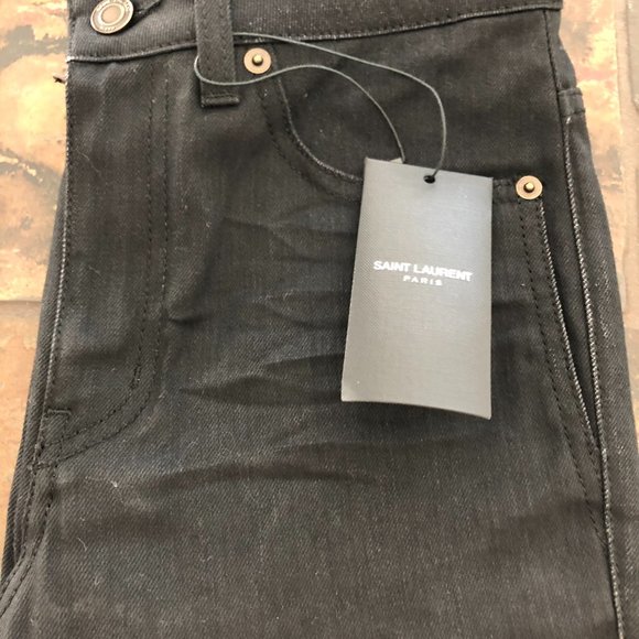 SAINT LAURENT Paris D05 W/SK-MW Black SKINNY MEDIUM-RISE Jeans 26 - Picture 2 of 5